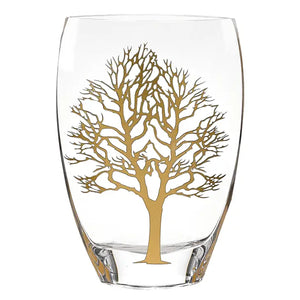 Gold Tree of Life 12" Crystal Vase