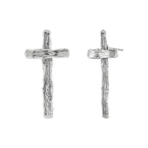 Cross Purpose Sterling Silver Drop Earrings