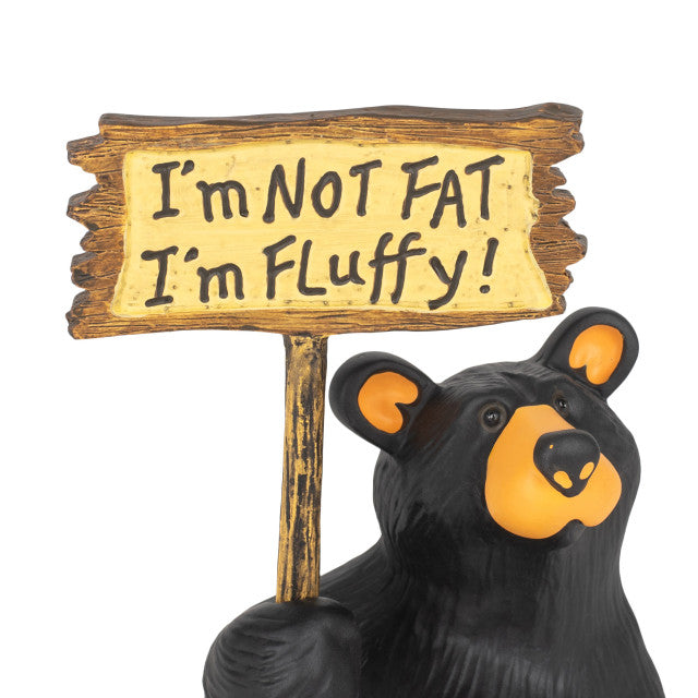 Im Fluffy Bear w Sign Figurine Clearance