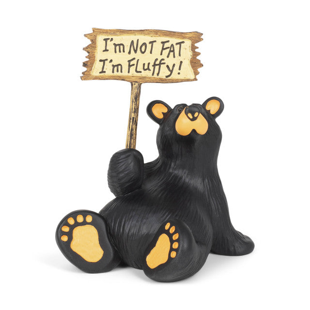 Im Fluffy Bear w Sign Figurine Clearance