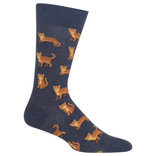Men's Cat Socks/Denim