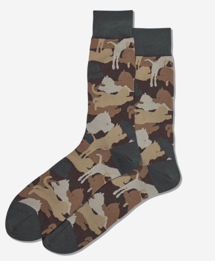 Men's Lion Camouflage Socks/Brown