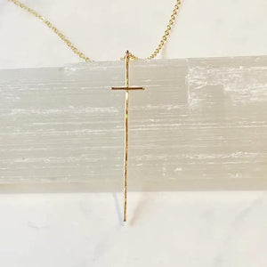 Modern Cross 14k Filled Necklace