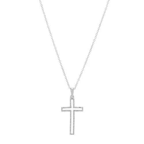 Cut Out Cross SS Necklace