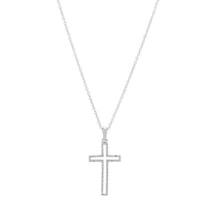 Cut Out Cross SS Necklace