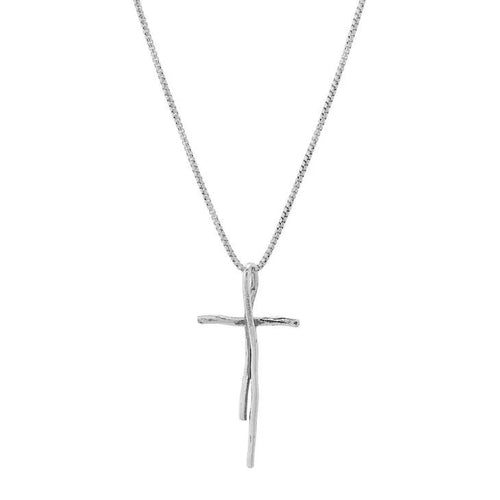 Organic Cross SS Necklace