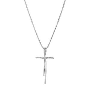 Organic Cross SS Necklace