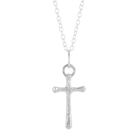 "Respect" Silver Cross Necklace 18"