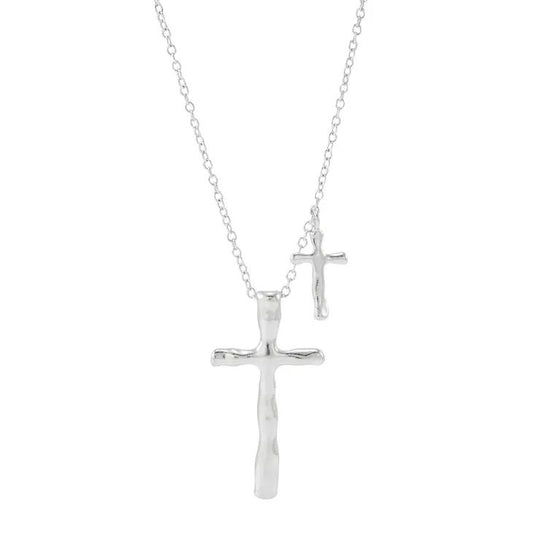 Always Hopeful SS Cross Necklace 18" - Clearance