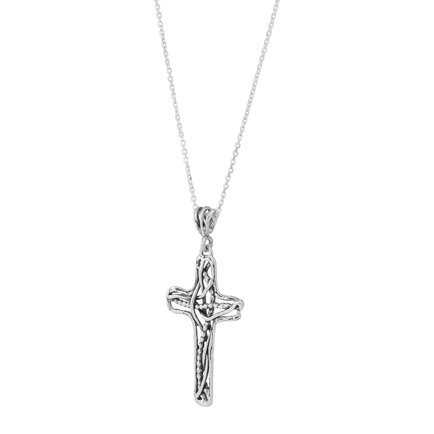 Joyful Devotion Sterling Silver Cross Pendant Necklace Sale