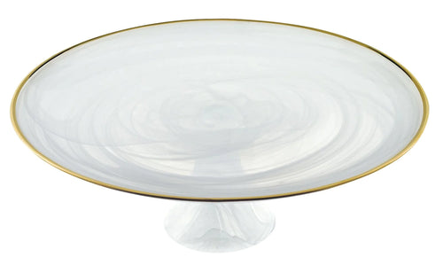 Alabaster and Gold Footed Cakestand