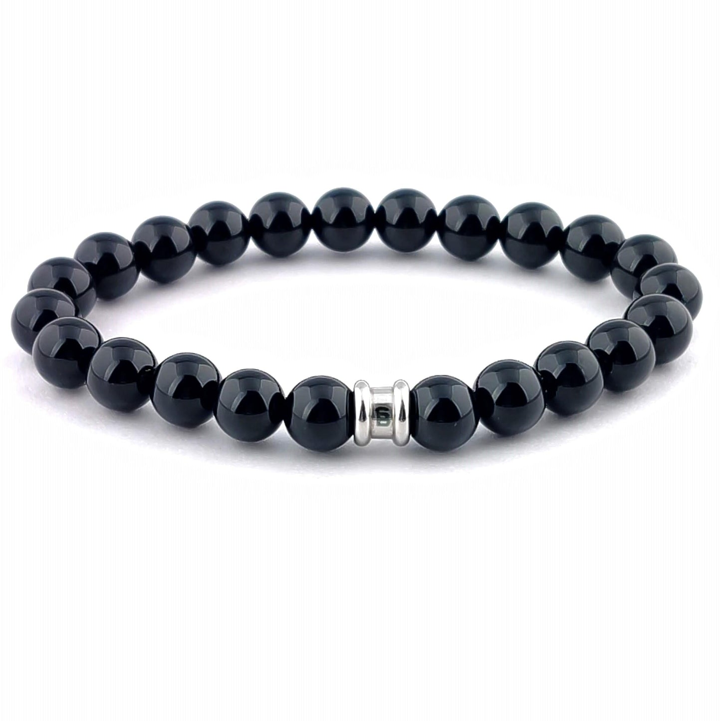 8mm Round Gemstone Bracelet Obsidian