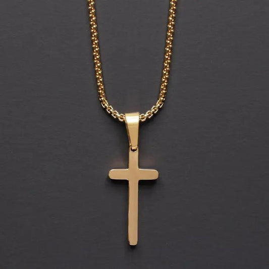 18K Gold over Stainless Steel Cross Necklace