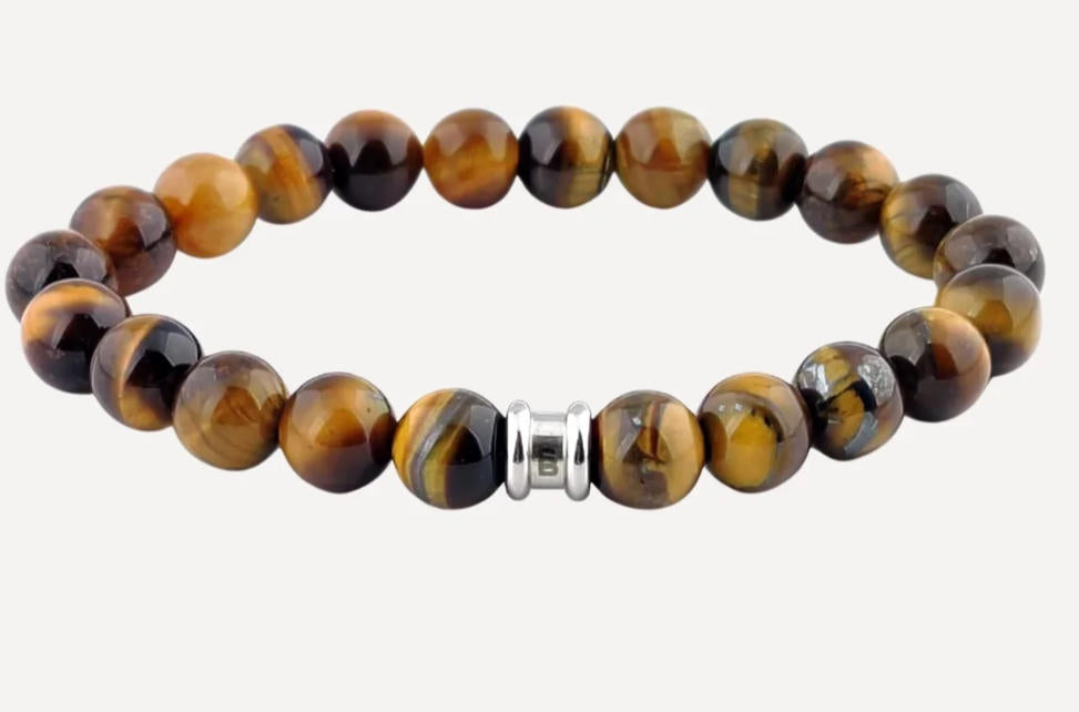 8mm Round Gemstone Bracelet Tiger Eye