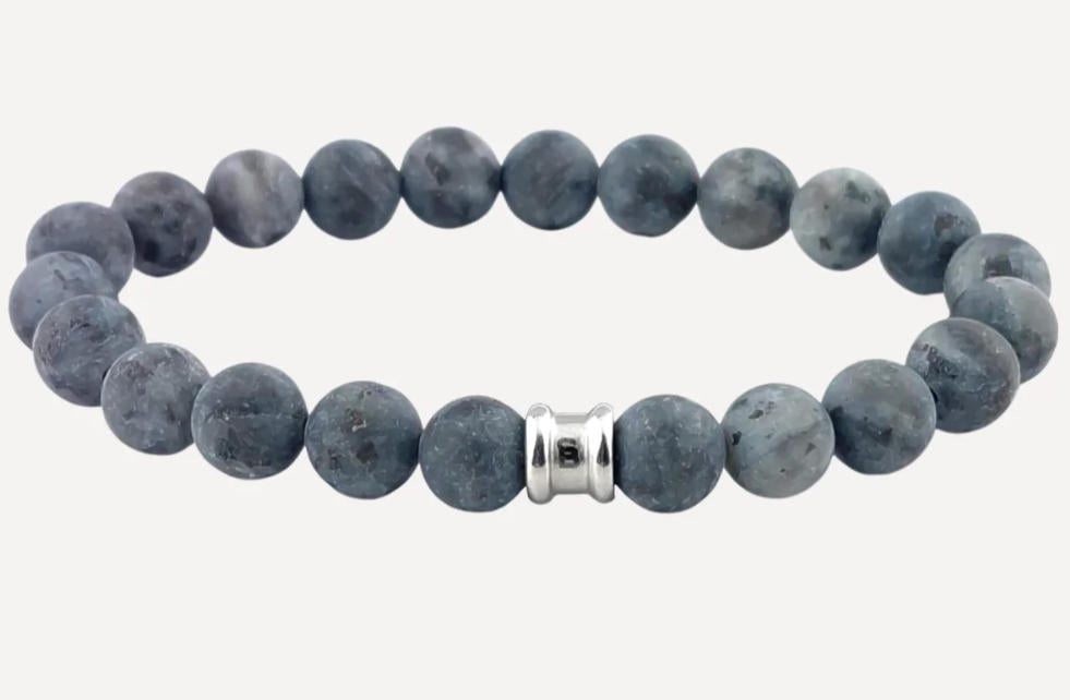 8mm Round Gemstone Bracelet Matt Labradorite