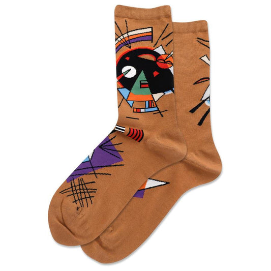 Women's Black And Violet Crew Socks/Chestnut