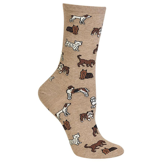 Women's Classic Dogs Crew Socks/Hemp Heather