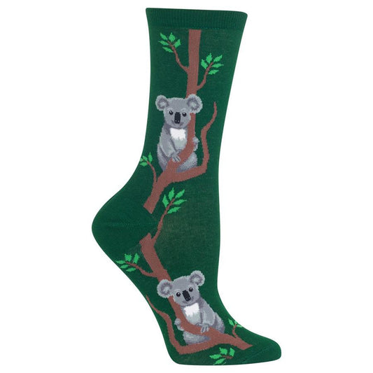 Women's Climbing Koala Crew Socks/Green