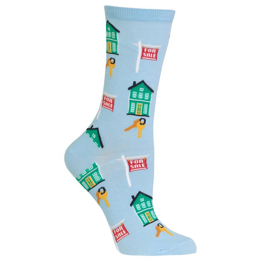 Women's Realtor Crew Socks/Light Blue Clearance