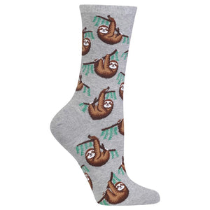 Women's Sloth Crew Socks/Grey