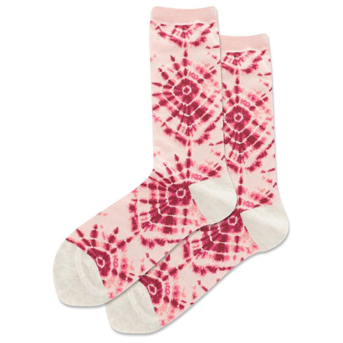 Women's Tie Dye Crew Socks/Blush